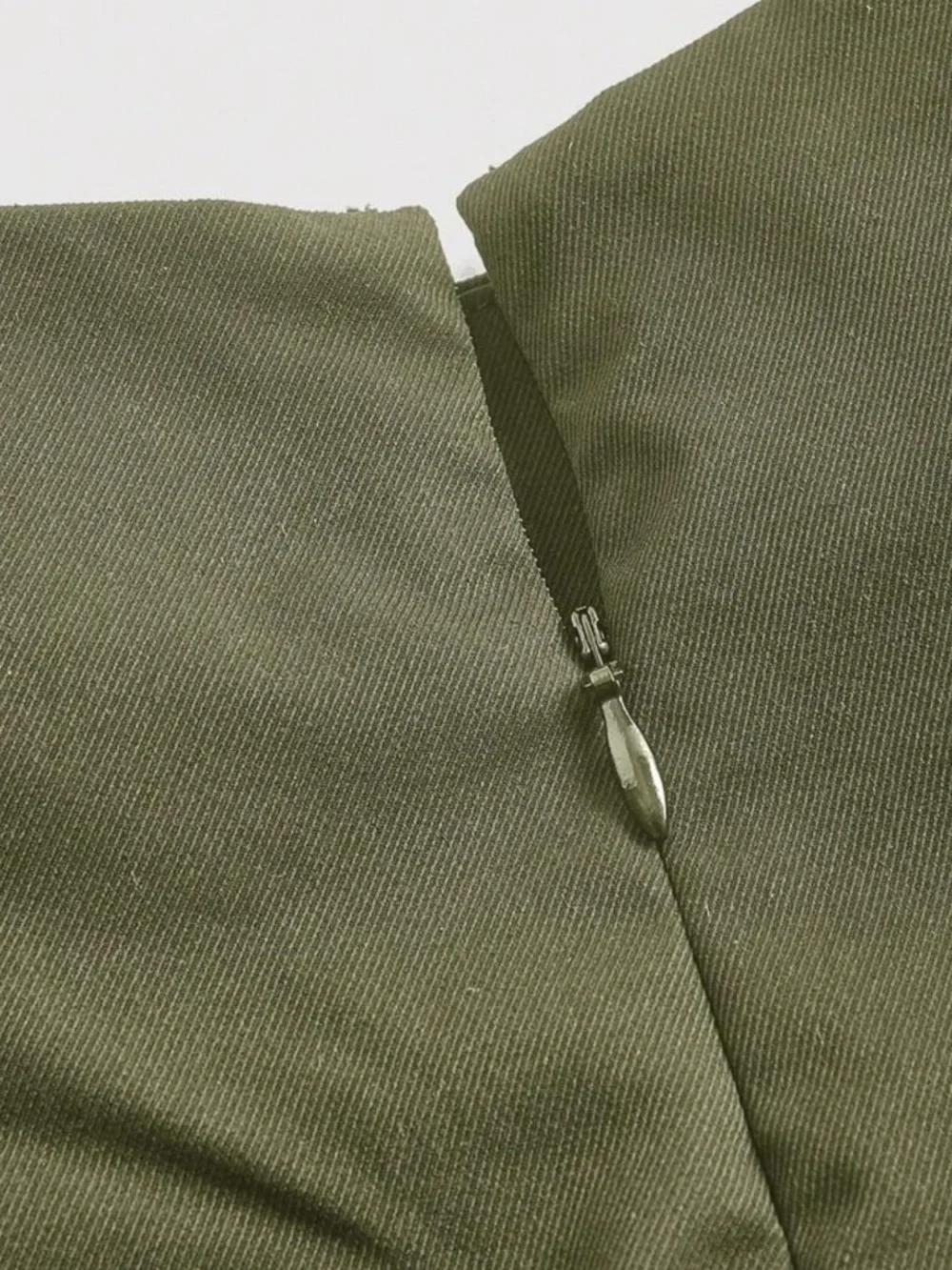 Olive Lace-Up Ruffle Mini Skirt - L - Picture 3 of 5